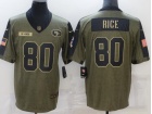 San Francisco 49ers #80 Jerry Rice 2021 Green Salute To Service Jersey