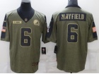 Cleveland Browns #6 Baker Mayfield 2021 Green Salute To Service Jersey