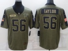 New York Giants #56 Lawrence Taylor 2021 Green Salute To Service Jersey