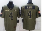 Las Vegas Raiders #4 Derek Carr 2021 Green Salute To Service Jersey