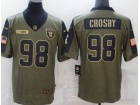 Las Vegas Raiders #98 Maxx Crosby 2021 Green Salute To Service Jersey