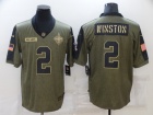 New Orleans Saints #2 Jameis Winston 2021 Green Salute To Service Jersey