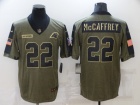 Carolina Panthers #22 Christian Mccaffrey 2021 Green Salute To Service Jersey