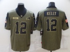 Buffalo Bills #12 Jim Kelly 2021 Green Salute To Service Jersey