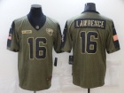 Jacksonville Jaguars #16 Trevor Lawrence B2021 Green Salute To Service Jersey