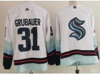 Seattle Kraken #31 Philipp Grubauer White Retro Jersey