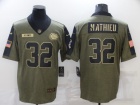 Kansas City Chiefs #32 Tyrann Mathieu 2021 Green Salute To Service Jersey