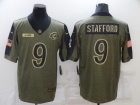 Detroit Lions #9 Matthew Stafford 2021 Green Salute To Service Jersey