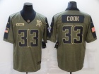 Minnesota Vikings #33 Dalvin Cook 2021 Green Salute To Service Jersey