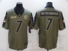 Pittsburgh Steelers #7 Ben Roethlisberger 2021 Green Salute To Service Jersey