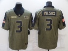 Seattle Seahawks #3 Russell Wilson 2021 Green Salute To Service Jersey