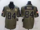 Minnesota Vikings #84 Randy Moss 2021 Green Salute To Service Jersey