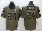 Cleveland Browns #24 Nick Chubb 2021 Green Salute To Service Jersey