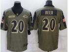 Baltimore Ravens #20 Ed Reed 2021 Green Salute To Service Jersey