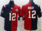 Tampa Bay Buccaneers X New England Patriots #12 Tom Brady Red/Blue Split Limited Jersey