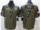 New Orleans Saints #7 Josh Hill 2021 Green Salute To Service Jersey