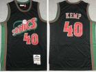 Seattle SuperSonics #40 Shawn Kemp Black With Red Throwback Jersey