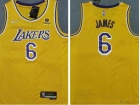 Nike Los Angeles Lakers #6 Lebron Jame Yellow 2021 Jersey