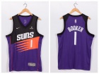 Nike Phoenix Suns #1 Devin Booker Purple 2021 Earned Jersey