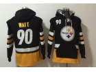 Pittsburgh Steelers #90 T.J. Watt Black Hoodies