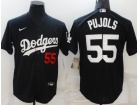 Nike Los Angeles Dodgers #55 Albert Pujols Black Cool Base Jersey