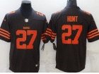 Cleveland Browns #27 Kareem Hunt Brown Color Rush Limited Football Jerseys