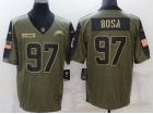 Los Angeles Chargers #97 Joey Bosa 2021 Green Salute To Service Jersey