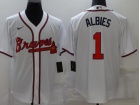 Nike Atlanta Braves #1 Ozzie Albies White Cool Base Jersey