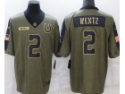 Indianapolis Colts #2 Carson Wentz 2021 Green Salute To Service Jersey