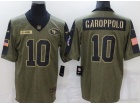 San Francisco 49ers #10 Jimmy Garoppolo 2021 Green Salute To Service Jersey