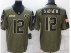 New York Jets #12 Joe Namath 2021 Green Salute To Service Jersey