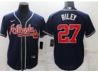 Nike Atlanta Braves #27 Austin Riley Blue Cool Base Jersey