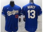 Nike Los Angeles Dodgers #13 Max Muncy Blue /Gold 2021 Gold Program Flexbase Jersey