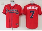 Nike Atlanta Braves #7 Dansby Swanson Red Cool Base Jersey