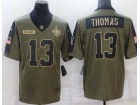 New Orleans Saints #13 Michael Thomas 2021 Green Salute To Service Jersey