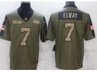 Denver Broncos #7 John Elway 2021 Green With Camo Salute To Service Jersey