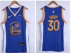 Nike Golden State Warriors #30 Stephen Curry Blue With White Number 75th Jersey