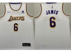 Nike Los Angeles Lakers #6 Lebron James White 75th Jersey