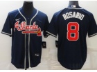 Nike Atlanta Braves #8 Eddie Rosario Blue Cool Base Jersey