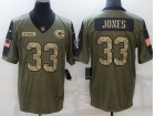 Green Bay Packers #33 Aaron Jones 2021 Green With Camo Number Salute To Service Jersey