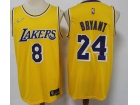 Los Angeles Lakers #8/24 Kobe Bryant Yellow 75th Jersey