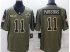 Dallas Cowboys #11 Micah Parsons 2021 Green Salute To Service Jersey