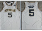 Michigan Wolverines #5 Jalen Rose White Jerseys