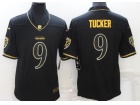 Baltimore Ravens #9 Justin Tucker Black Golden Jersey