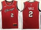 Nike Chicago Bulls #2 Lonzo Ball Red 2021-22 City Jersey