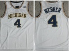 Michigan Wolverines #4 Chirs Webber White Jerseys