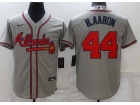 Nike Atlanta Braves #44 Hank Aaron Grey Cool Base Jersey