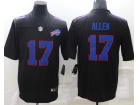 Buffalo Bills #17 Josh Allen Black With Blue Number Limited Jersey