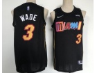 Nike Miami Heat #3 Dwyane Wade Black 2021-2022 City Jersey