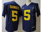 Michigan Wolverines #5 Mike Sainristil Blue Limited Jersey